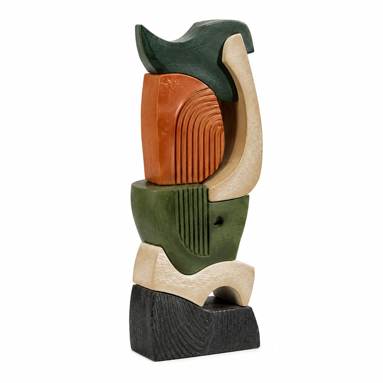 Escultura Decorativa Abstracta Apilada Multicolor