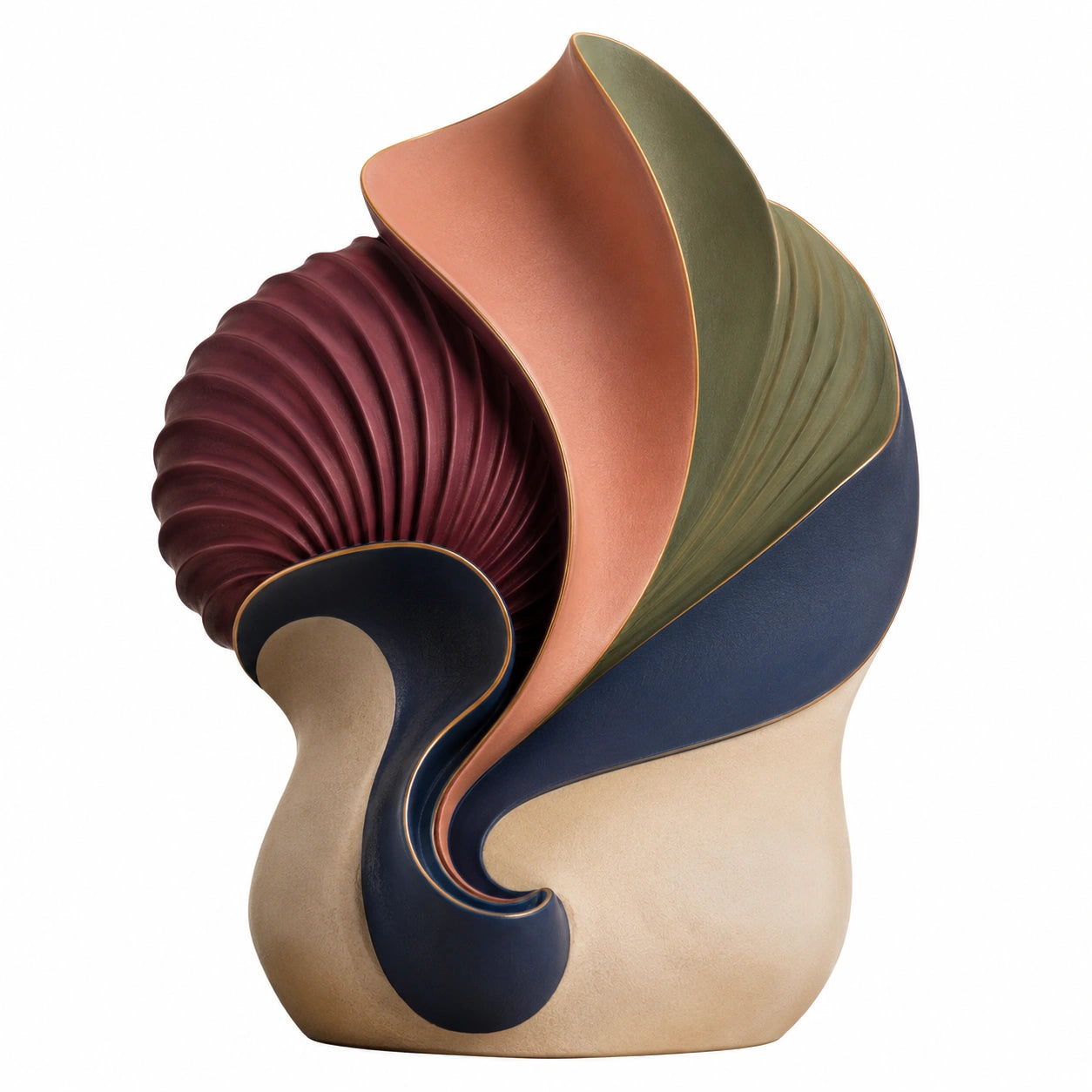 Escultura Decorativa Moderna Asimétrica Multicolor