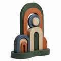Escultura Decorativa Abstracta Multicolor Hecha a Mano 30cm x 10cm x 25cm