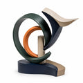 Escultura Decorativa Abstracta Multicolor Verde/Naranja/Beige/Azul