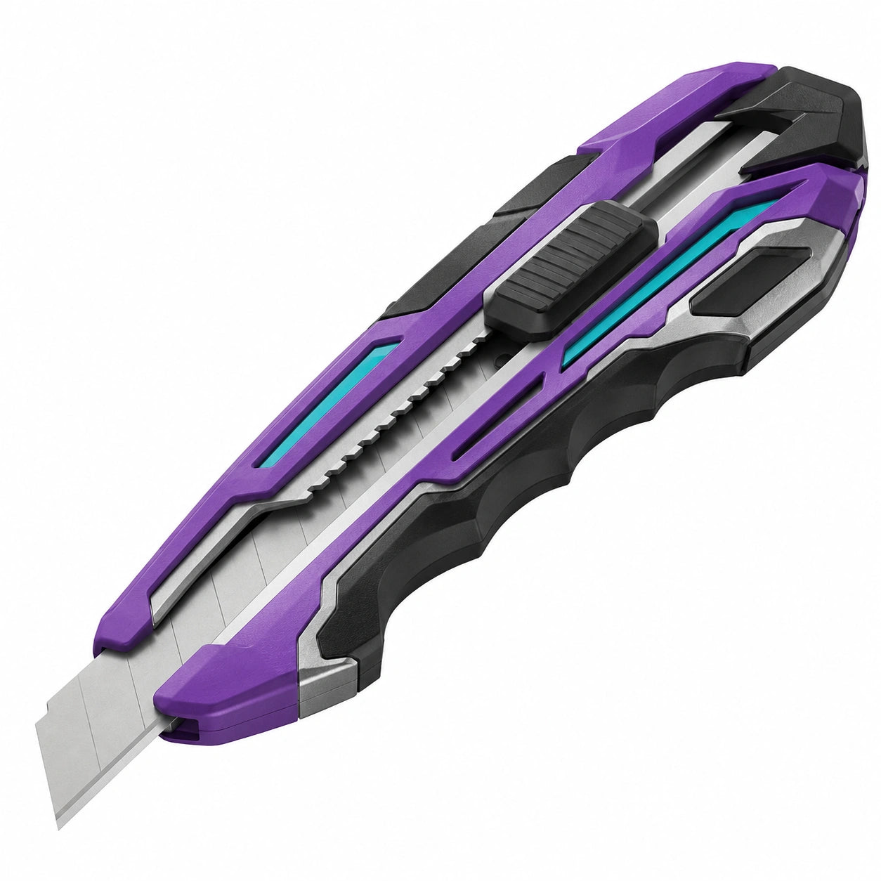 Cúter Profesional Ergonómico Púrpura/Negro/Azul