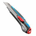 Cutter Retráctil Manual Negro/Azul/Rojo 18cm
