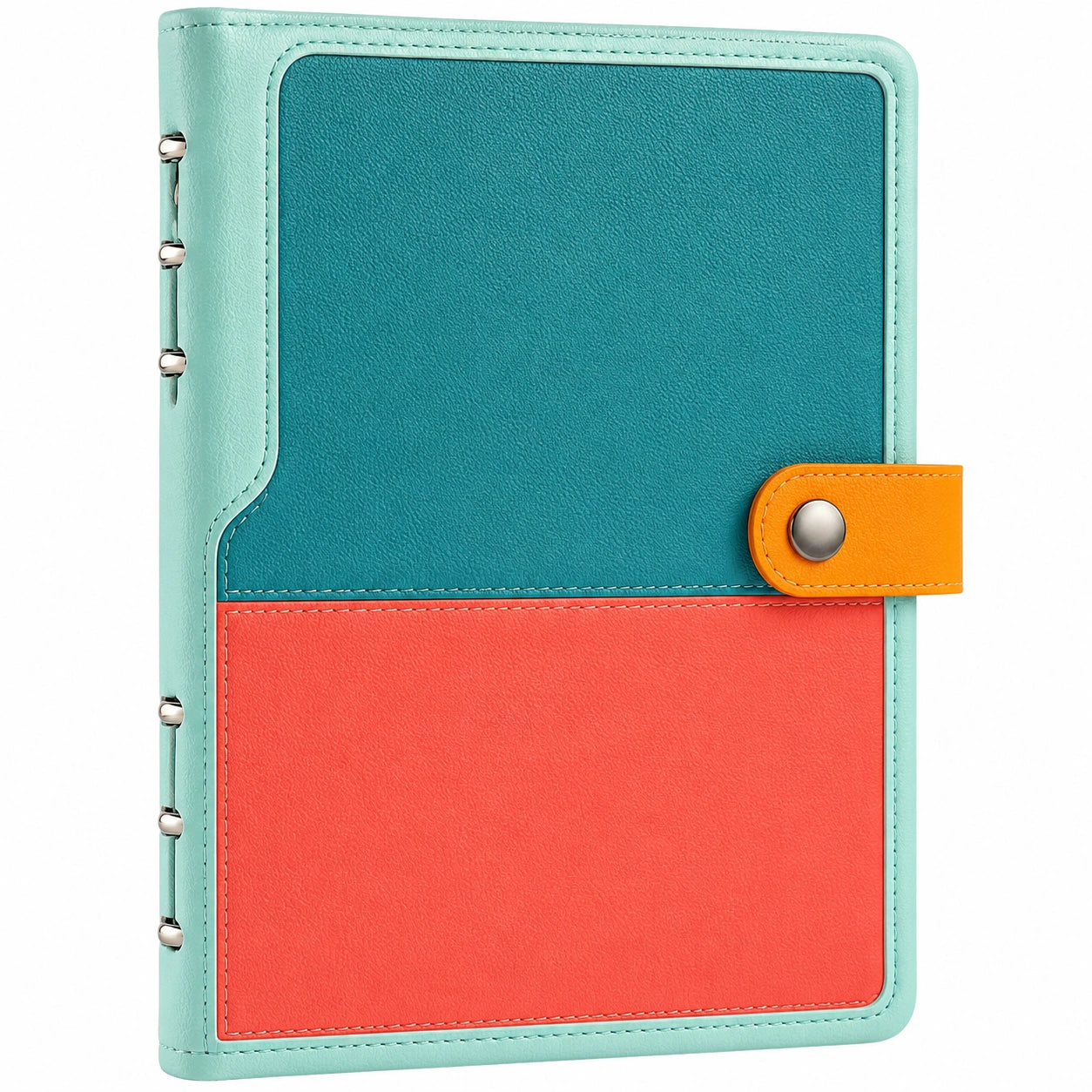 Cuaderno de Anillas Multicolor con Botón de Presión
