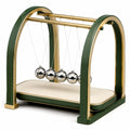 Péndulo de Newton Decorativo Verde y Dorado