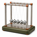 Péndulo de Newton Decorativo con Base Verde y Plata