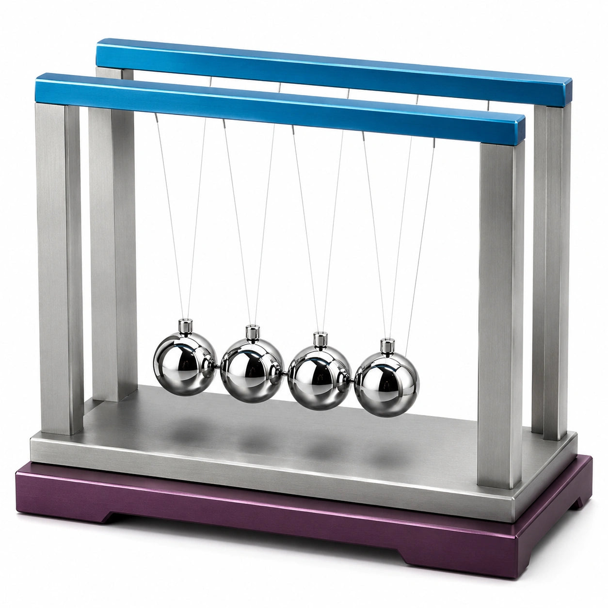 Péndulo de Newton Decorativo de Mesa Azul y Púrpura