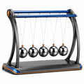 Péndulo de Newton de Acero Inoxidable para Decoración de Escritorio, Plateado y Azul