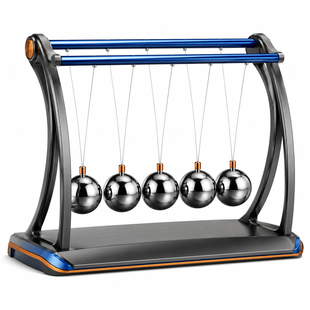 Péndulo de Newton de Acero Inoxidable para Decoración de Escritorio, Plateado y Azul