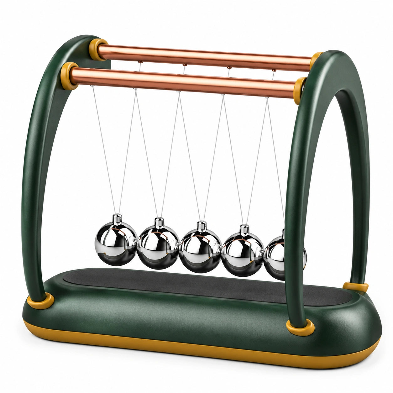 Péndulo de Newton Verde Metálico para Escritorio