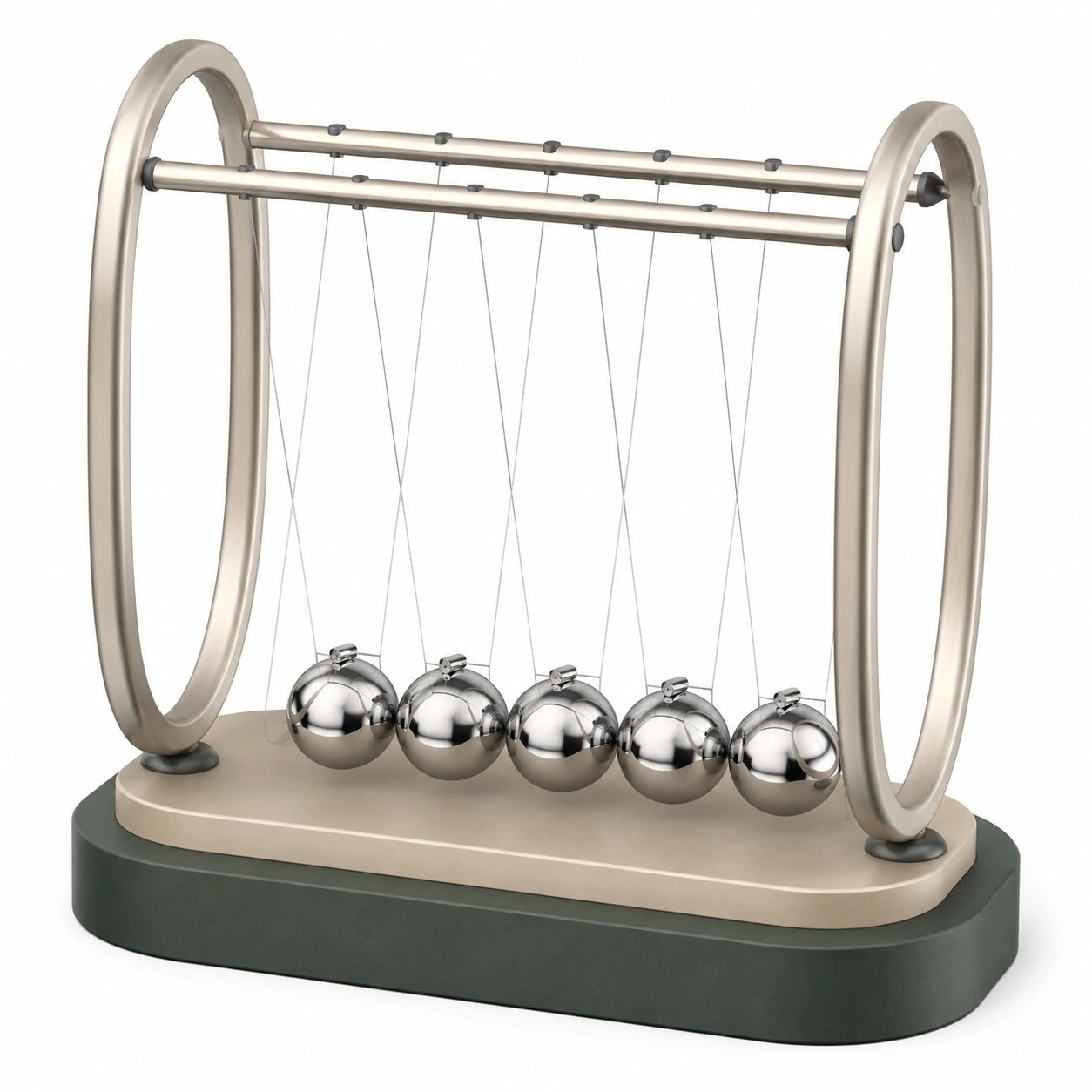 Péndulo de Newton Decorativo Plata/Negro