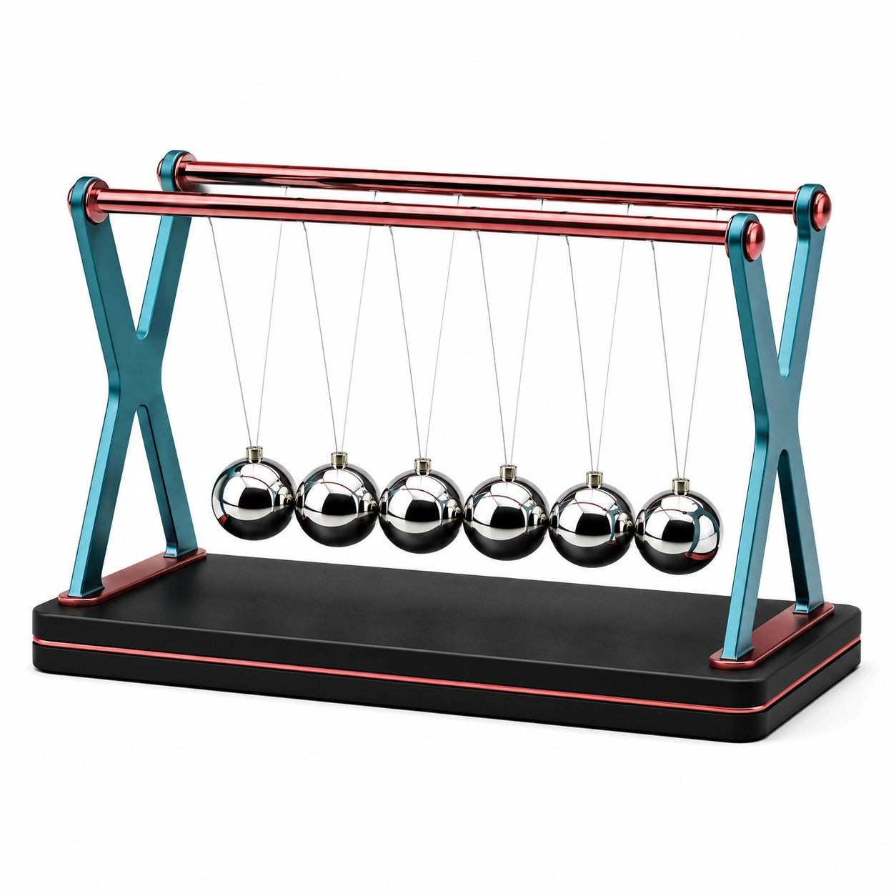 Péndulo de Newton Decorativo Azul y Rojo