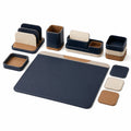 Conjunto de Organizadores de Escritorio Azul y Beige
