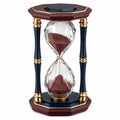 Reloj de Arena Decorativo Azul y Oro con Vidrio Tallado en Forma de Diamante