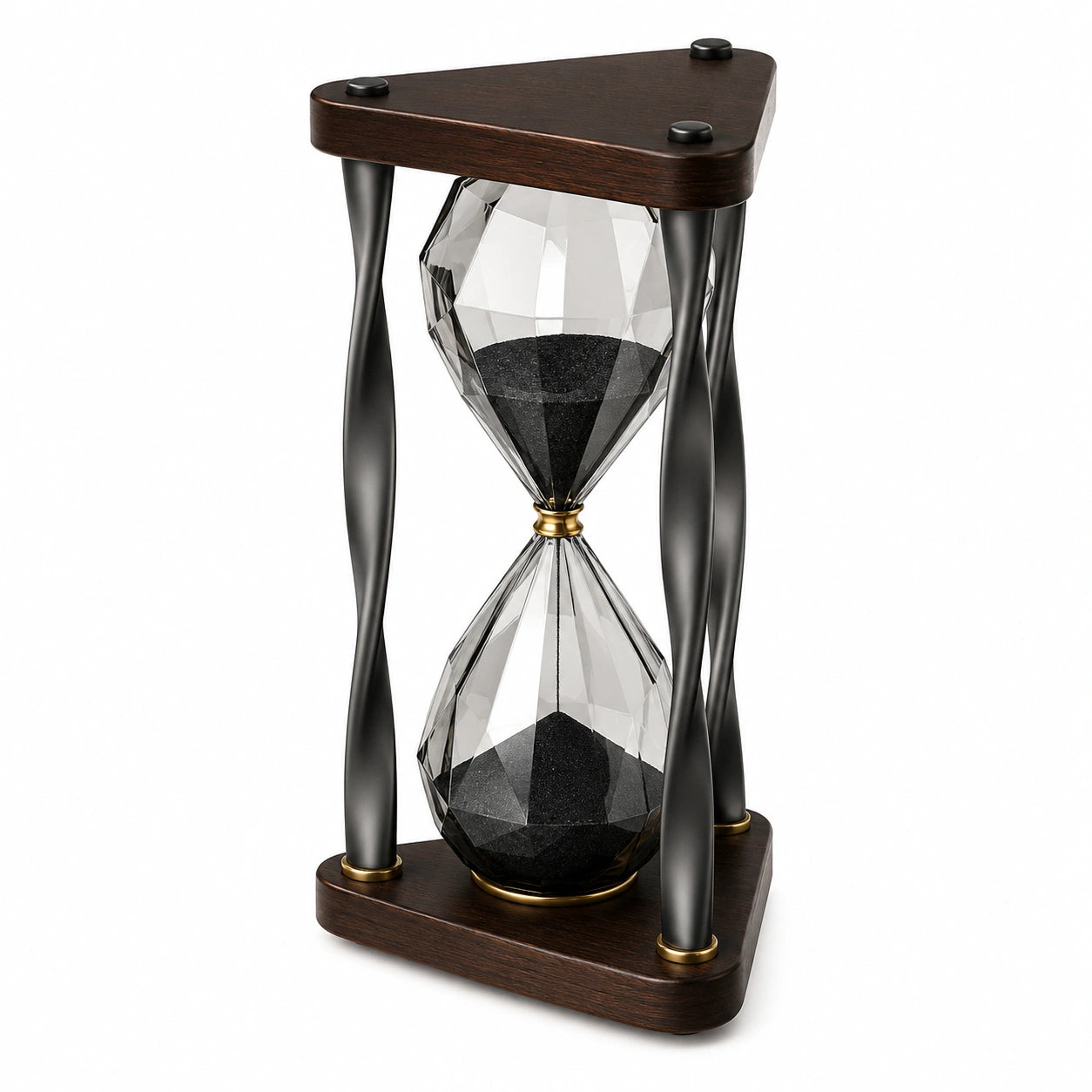 Reloj de Arena Decorativo Triangular Arena Negra 25cm