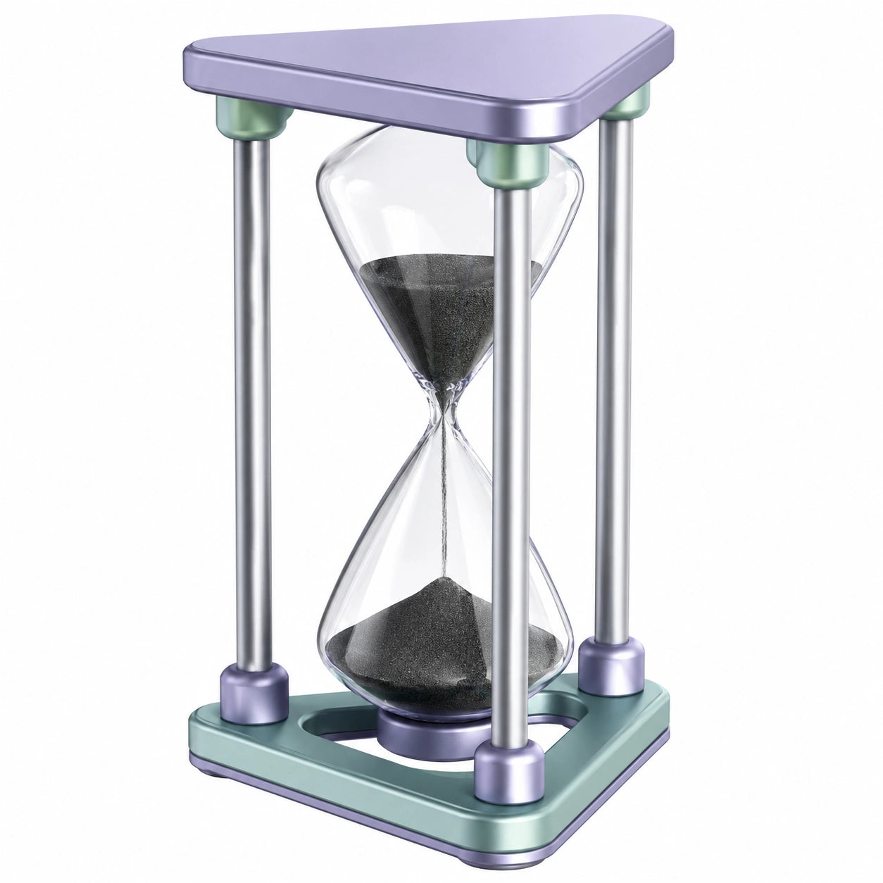 Reloj de Arena Decorativo Triangular de Vidrio y Metal