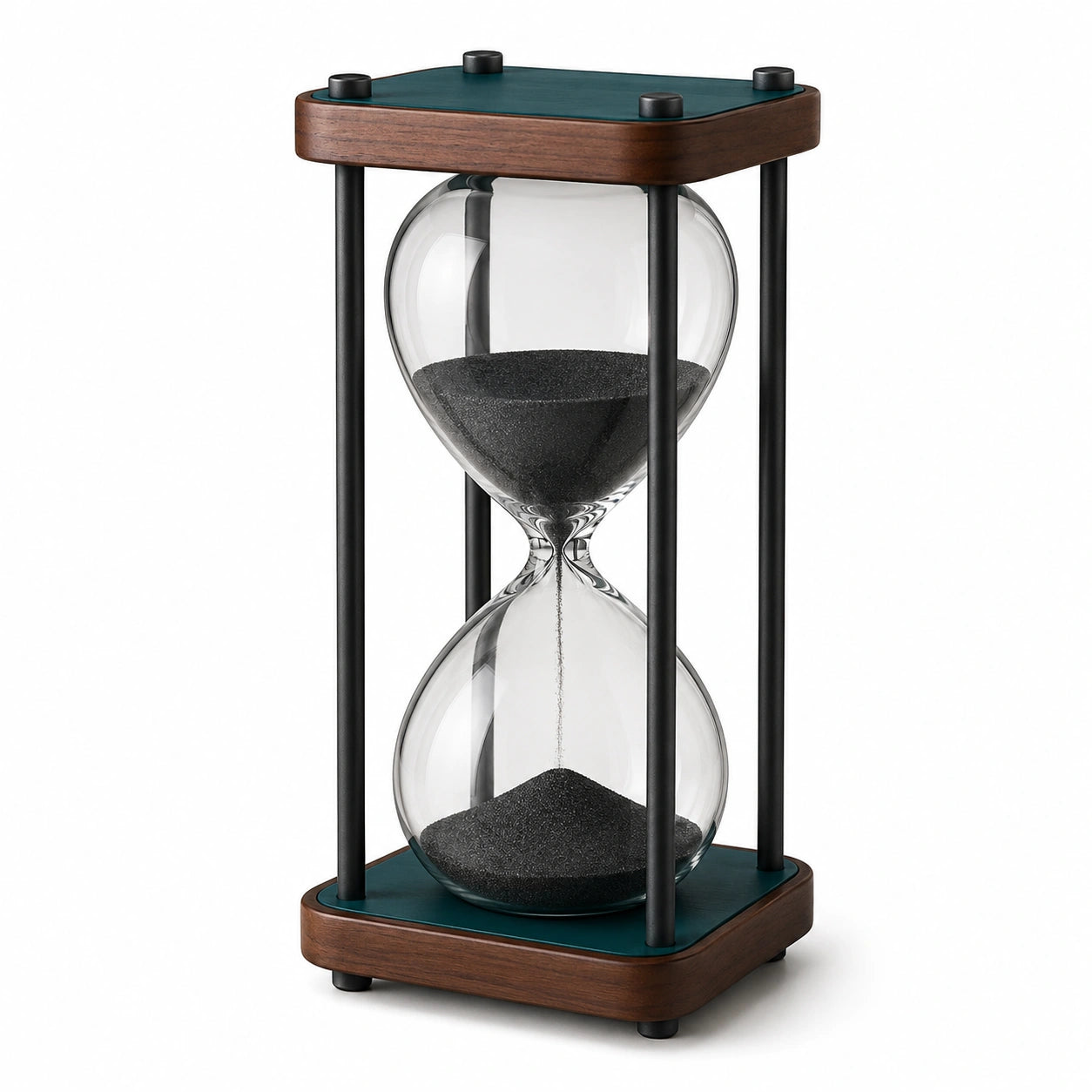 Reloj de Arena Decorativo Negro Nuez Esmeralda 60 Minutos