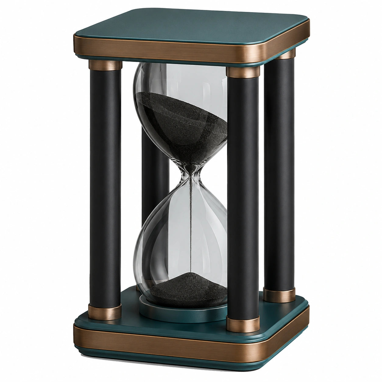 Reloj de Arena Decorativo Negro y Verde 25cm