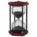 Reloj de Arena Decorativo Hexagonal con Base de Madera y Soporte Metálico