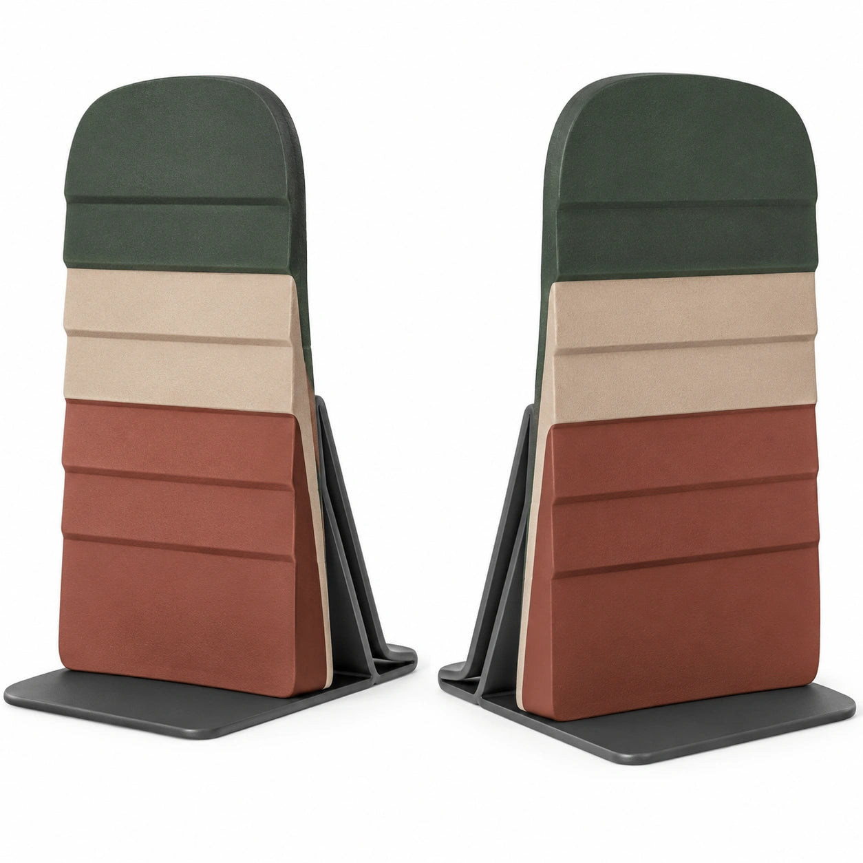 Soporte de libro moderno multicolor verde/beige/rojo