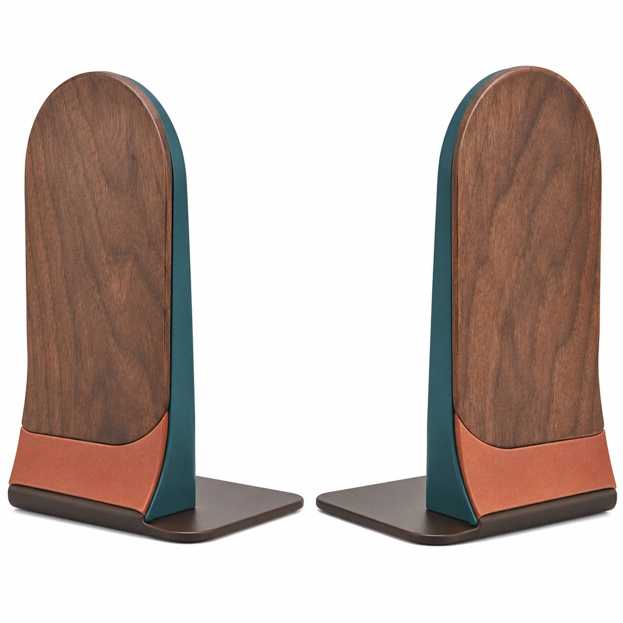 Soportes para libros decorativos marrón, naranja y verde 18cm
