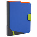 Carpeta Organizadora A4 Azul con Detalles Verdes y Naranjas