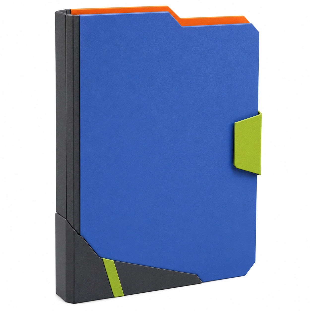Carpeta Organizadora A4 Azul con Detalles Verdes y Naranjas