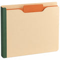 Carpeta Expansible A4 Beige/Naranja con Lomo Verde