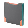 Carpeta Expansible Gris y Naranja con Lateral Verde