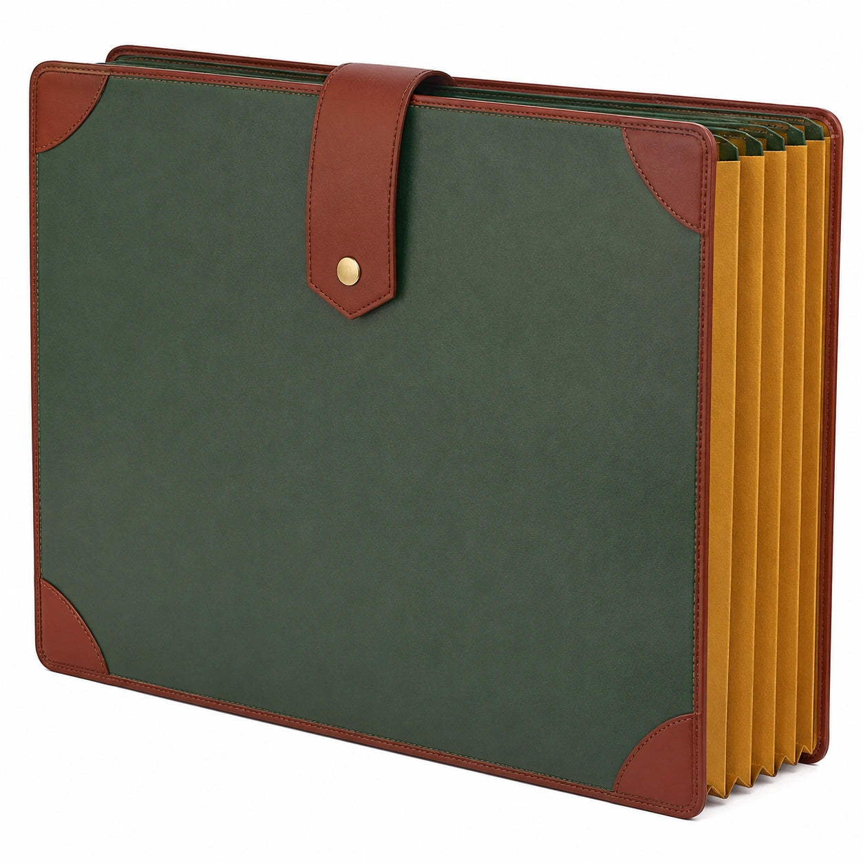 Carpeta Clasificadora Expansible Verde y Marrón A4